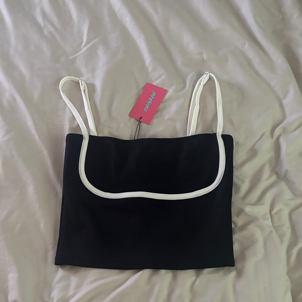 Edikted Black and White Crop Top